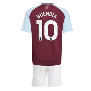 Billiga Aston Villa Emiliano Buendia #10 Hemmatröja Barn 2024-25 Kortärmad (+ Korta byxor)